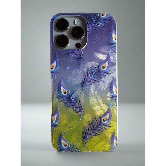 Butterflies Blue Feathers Shell Shockproof Cases for iPhone 16 Pro & Pro Max