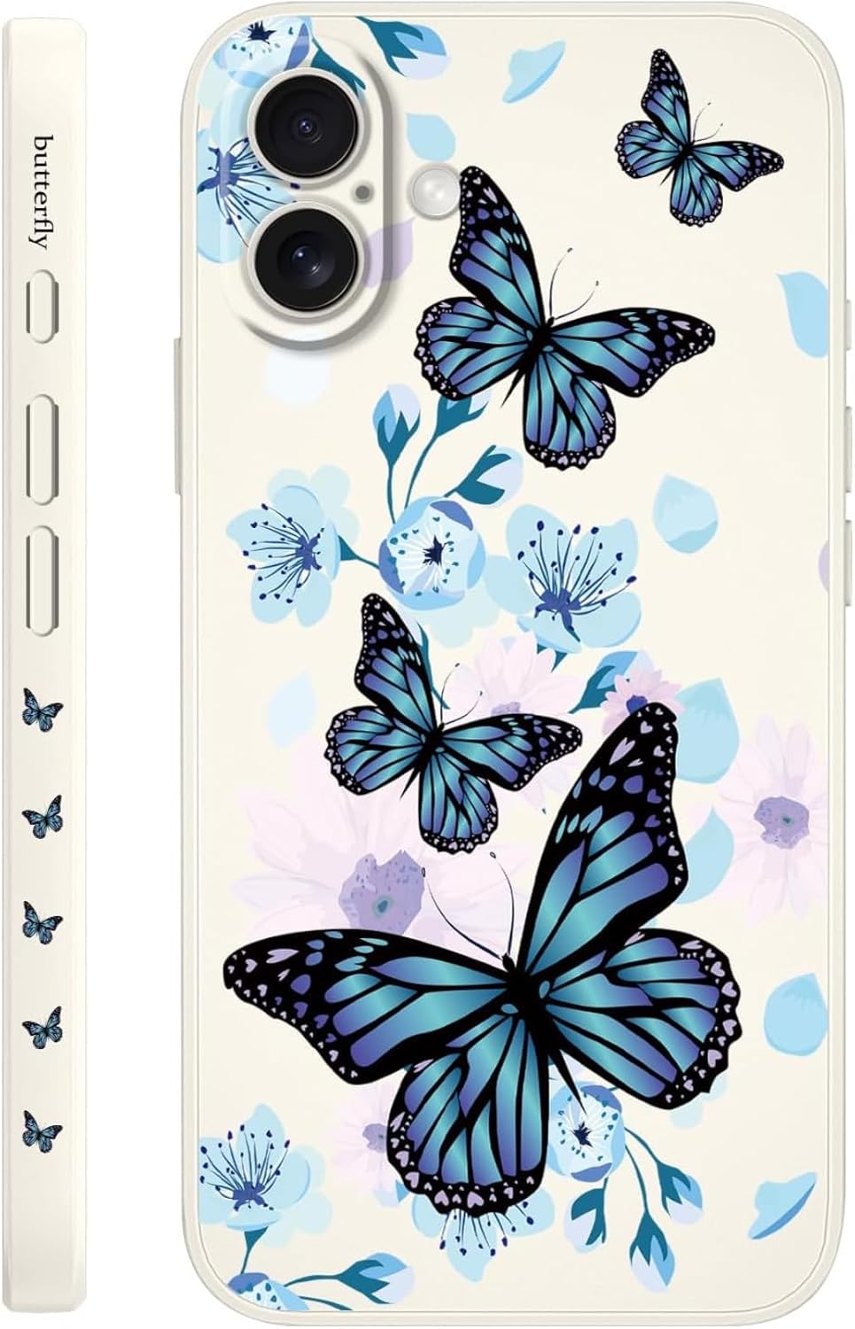 Butterfly for iPhone Case Scratch Resistant Soft Slim Fit Floral for iPhone cover - Mobnizer.com