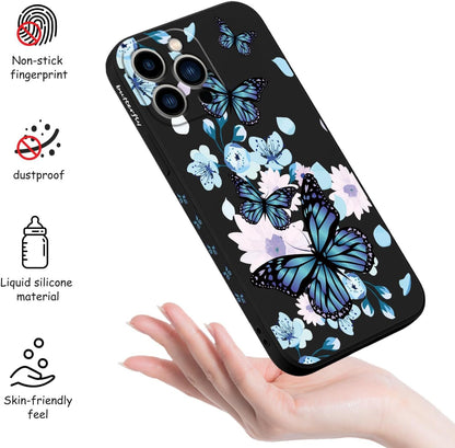 Butterfly for iPhone Case Scratch Resistant Soft Slim Fit Floral for iPhone cover - Mobnizer.com