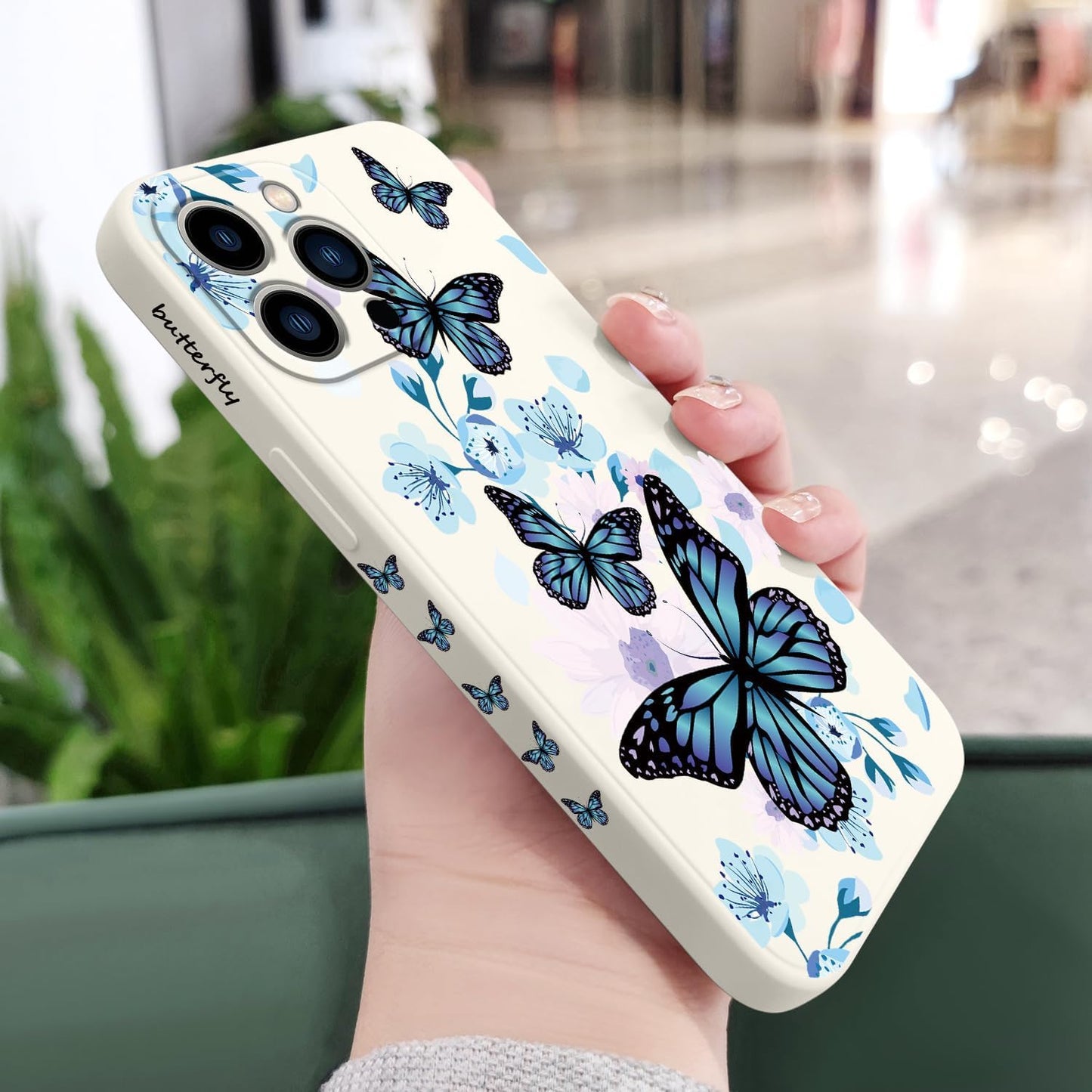 Butterfly for iPhone Case Scratch Resistant Soft Slim Fit Floral for iPhone cover - Mobnizer.com