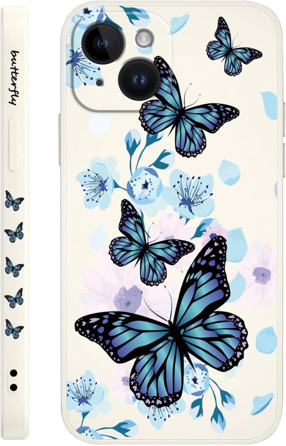 Butterfly for iPhone Case Scratch Resistant Soft Slim Fit Floral for iPhone cover - Mobnizer.com