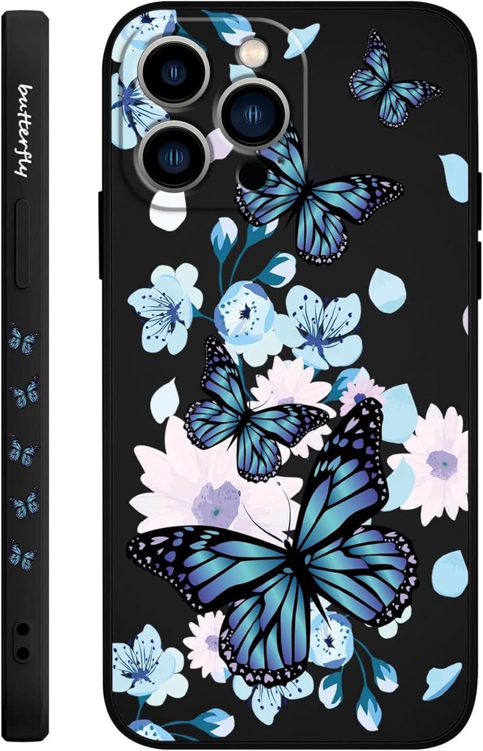 Butterfly for iPhone Case Scratch Resistant Soft Slim Fit Floral for iPhone cover - Mobnizer.com