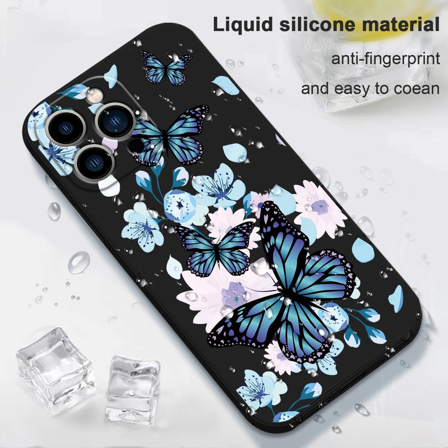 Butterfly for iPhone Case Scratch Resistant Soft Slim Fit Floral for iPhone cover - Mobnizer.com