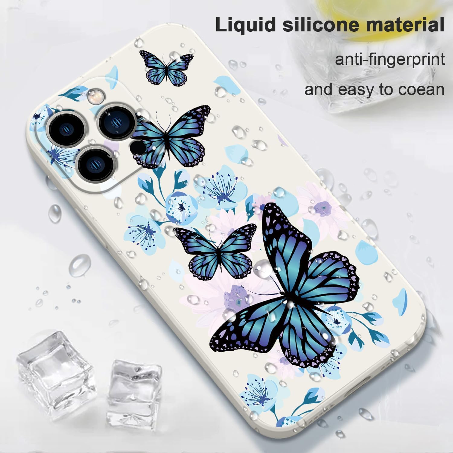 Butterfly for iPhone Case Scratch Resistant Soft Slim Fit Floral for iPhone cover - Mobnizer.com