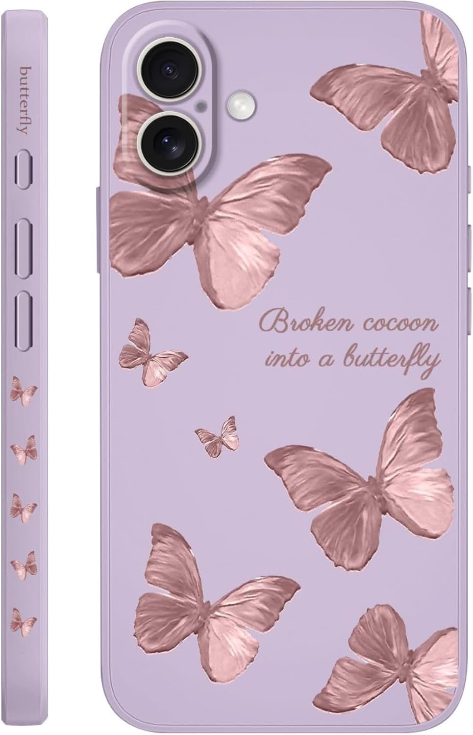Butterfly for iPhone Case Scratch Resistant Soft Slim Fit Floral for iPhone cover - Mobnizer.com