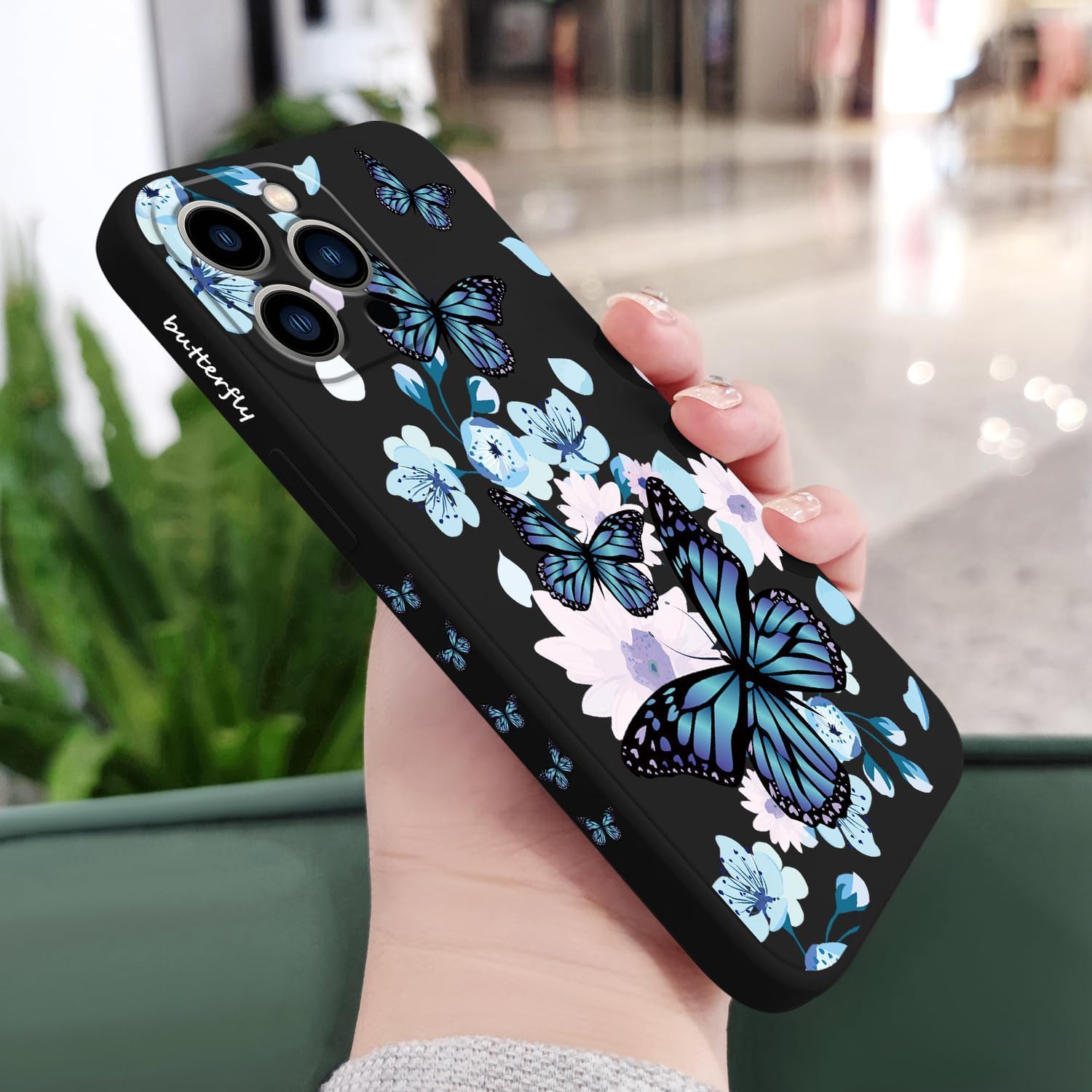 Butterfly for iPhone Case Scratch Resistant Soft Slim Fit Floral for iPhone cover - Mobnizer.com