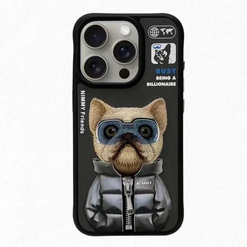 Casetify Nimmy Friends Black Dog 3D embroidered iPhone case