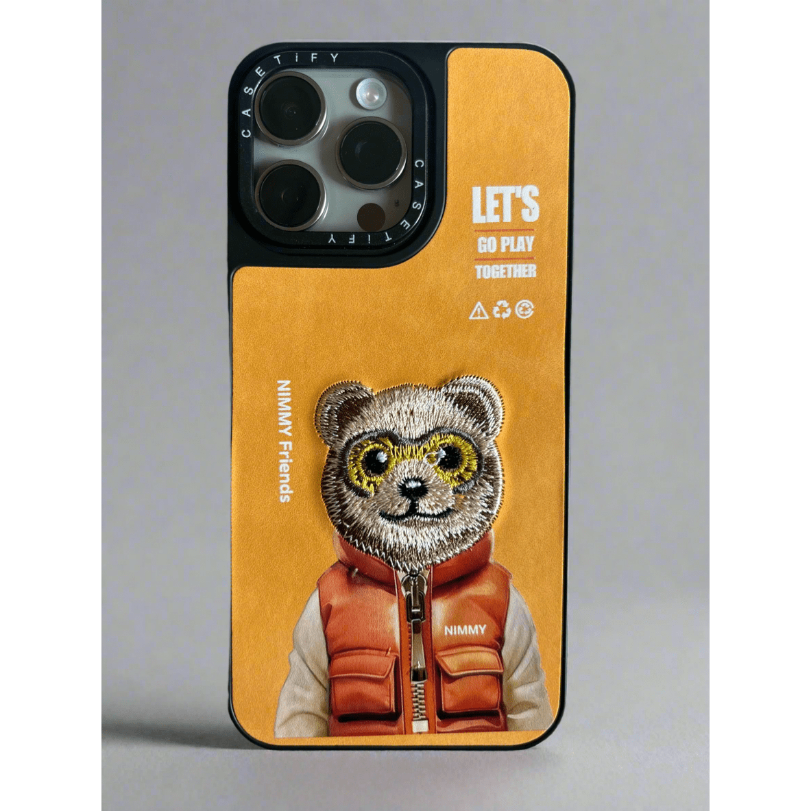Casetify Nimmy Friends Orange Bear 3D embroidered iPhone case