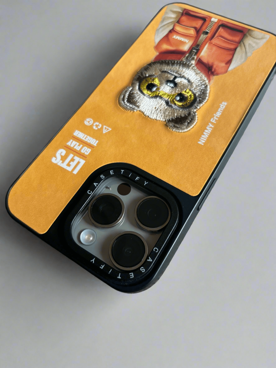 Casetify Nimmy Friends Orange Bear 3D embroidered iPhone case