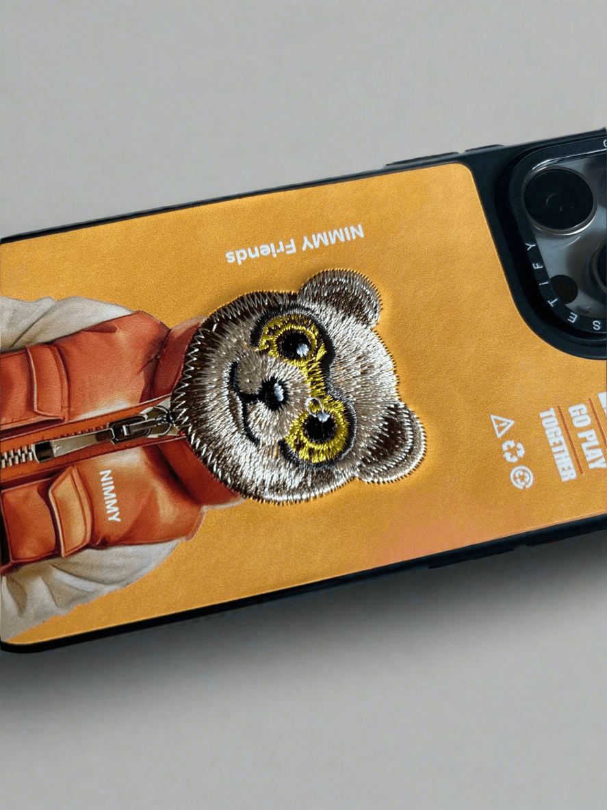 Casetify Nimmy Friends Orange Bear 3D embroidered iPhone case