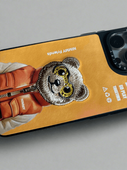 Casetify Nimmy Friends Orange Bear 3D embroidered iPhone case