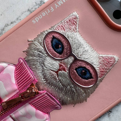 Casetify Nimmy Friends Pink cat 3D embroidered iPhone case