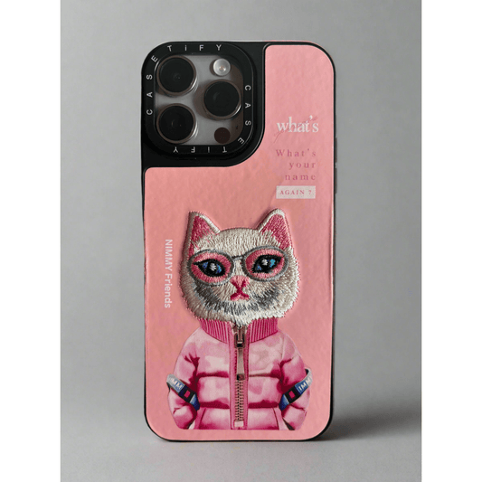 Casetify Nimmy Friends Pink cat 3D embroidered iPhone case