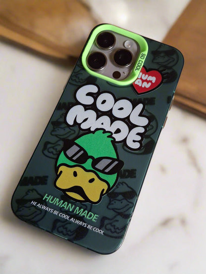 Cool Made Duck Solid Durable iPhone 15 Pro Max case Green