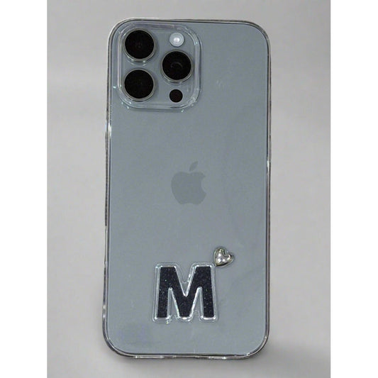 Designer's Collection Tpu Soft Clear Gift Case for iPhone 16 Pro Max Letter & Heart 🖤