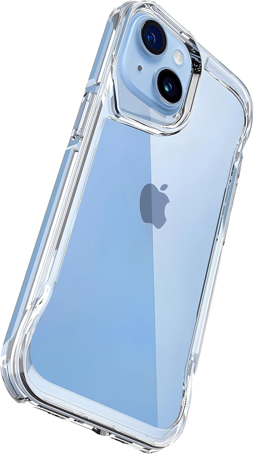 Gear 4 iPhone 15+ Plus/iPhone 14 Plus 6.7-Inch Case Transparent, Heavy Duty Durable 3-Layer [Not Yellowing][Military Grade Drop Protection] Shockproof/DropProof Protective Cover - Clear