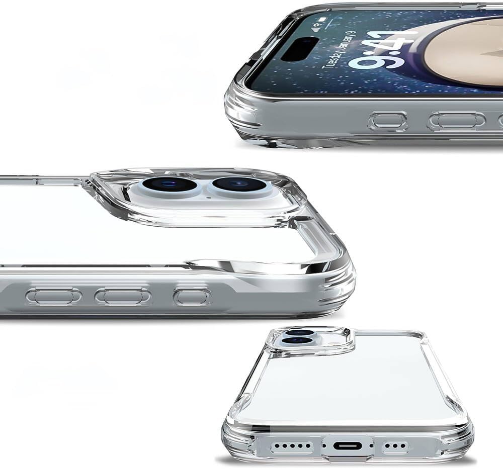 Gear 4 iPhone 15+ Plus/iPhone 14 Plus 6.7-Inch Case Transparent, Heavy Duty Durable 3-Layer [Not Yellowing][Military Grade Drop Protection] Shockproof/DropProof Protective Cover - Clear