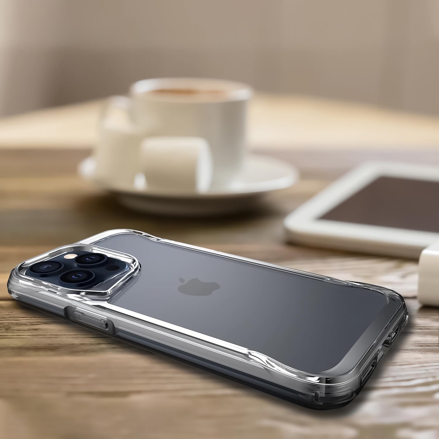 Gear 4 iPhone 15+ Plus/iPhone 14 Plus 6.7-Inch Case Transparent, Heavy Duty Durable 3-Layer [Not Yellowing][Military Grade Drop Protection] Shockproof/DropProof Protective Cover - Clear