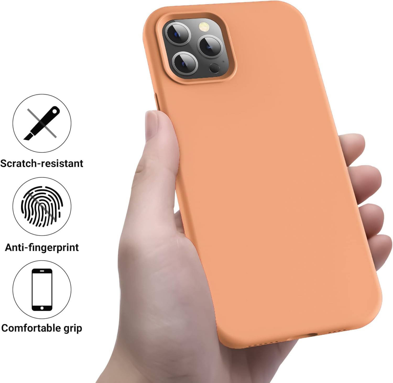 iPhone 14 Pro (6.1 Inch) Case, Liquid Silicone Case, Full Body Protective Cover, Shockproof, Slim Phone Case, Anti - Scratch Soft Microfiber Lining - Mobnizer.com