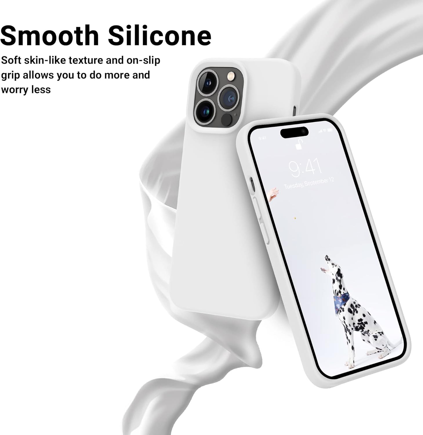 iPhone 14 Pro (6.1 Inch) Case, Liquid Silicone Case, Full Body Protective Cover, Shockproof, Slim Phone Case, Anti - Scratch Soft Microfiber Lining - Mobnizer.com