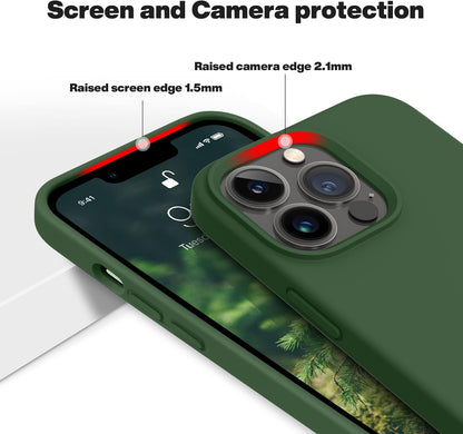 iPhone 14 Pro (6.1 Inch) Case, Liquid Silicone Case, Full Body Protective Cover, Shockproof, Slim Phone Case, Anti - Scratch Soft Microfiber Lining - Mobnizer.com