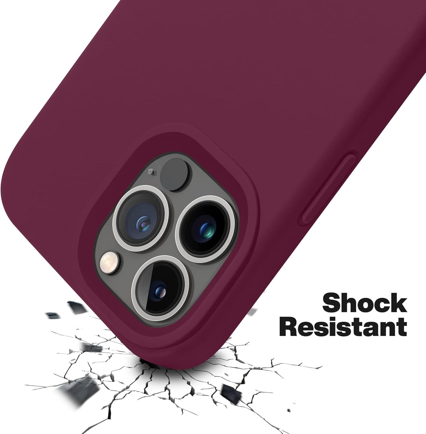 iPhone 14 Pro (6.1 Inch) Case, Liquid Silicone Case, Full Body Protective Cover, Shockproof, Slim Phone Case, Anti - Scratch Soft Microfiber Lining - Mobnizer.com
