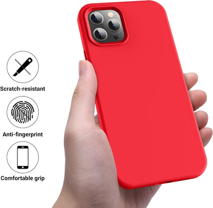iPhone 14 Pro (6.1 Inch) Case, Liquid Silicone Case, Full Body Protective Cover, Shockproof, Slim Phone Case, Anti - Scratch Soft Microfiber Lining - Mobnizer.com