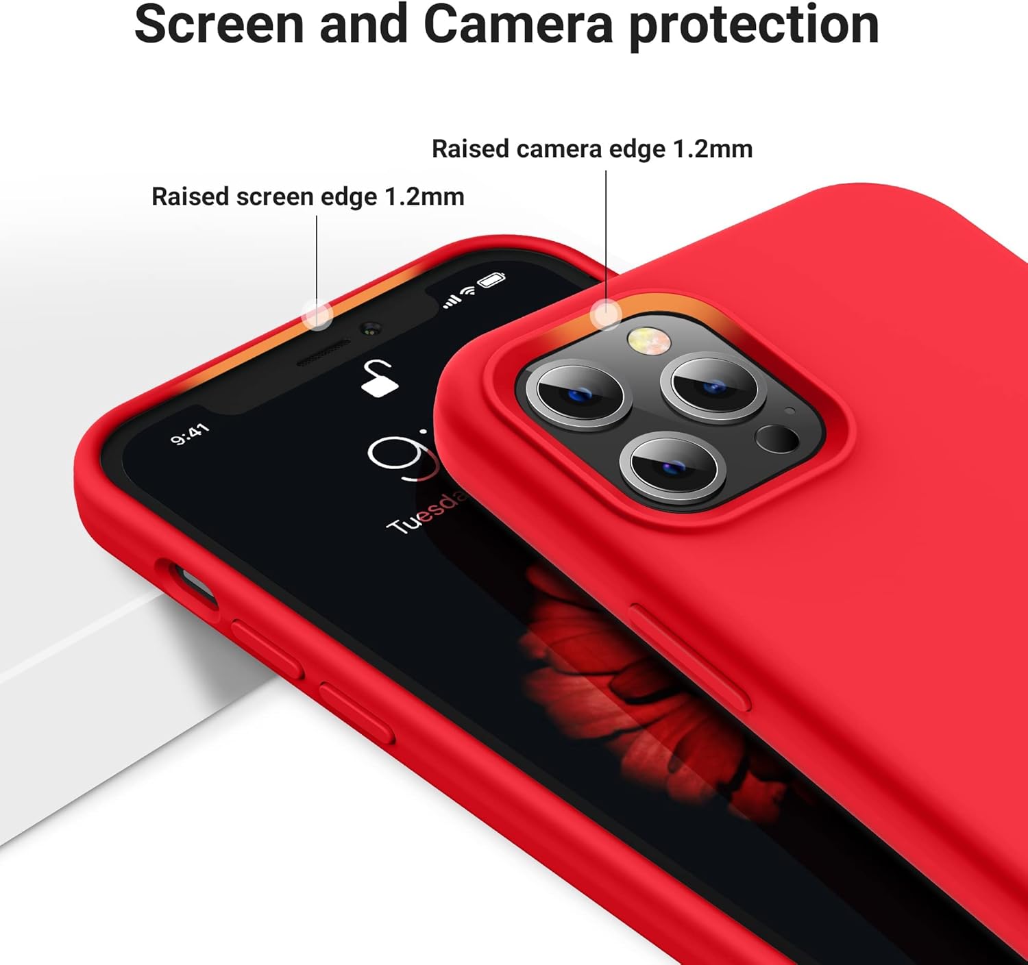 iPhone 14 Pro (6.1 Inch) Case, Liquid Silicone Case, Full Body Protective Cover, Shockproof, Slim Phone Case, Anti - Scratch Soft Microfiber Lining - Mobnizer.com