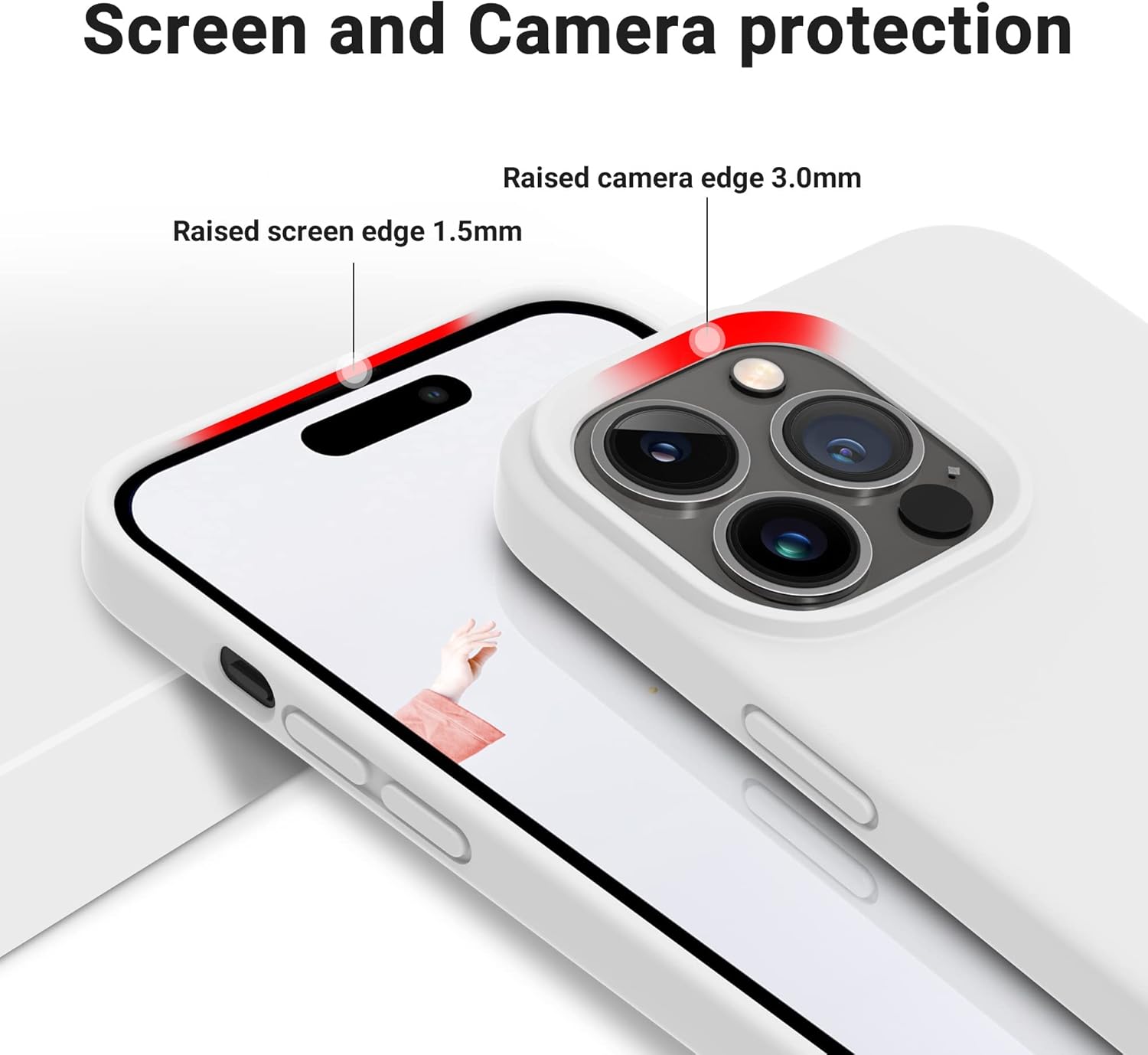 iPhone 14 Pro (6.1 Inch) Case, Liquid Silicone Case, Full Body Protective Cover, Shockproof, Slim Phone Case, Anti - Scratch Soft Microfiber Lining - Mobnizer.com