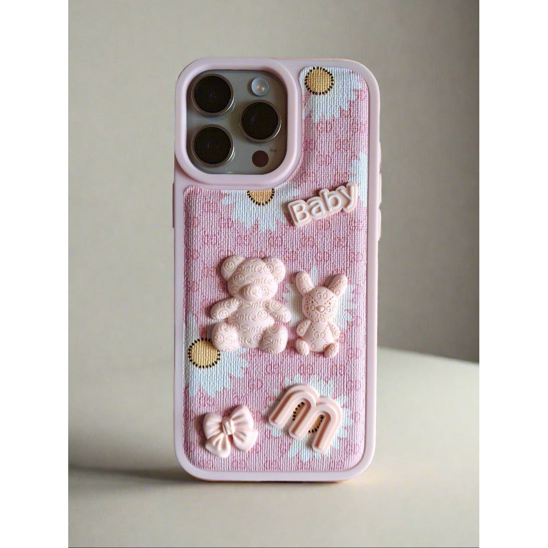 iPhone 16 Pro Max Pink Baby Bear TPU Case - Stylish Protection