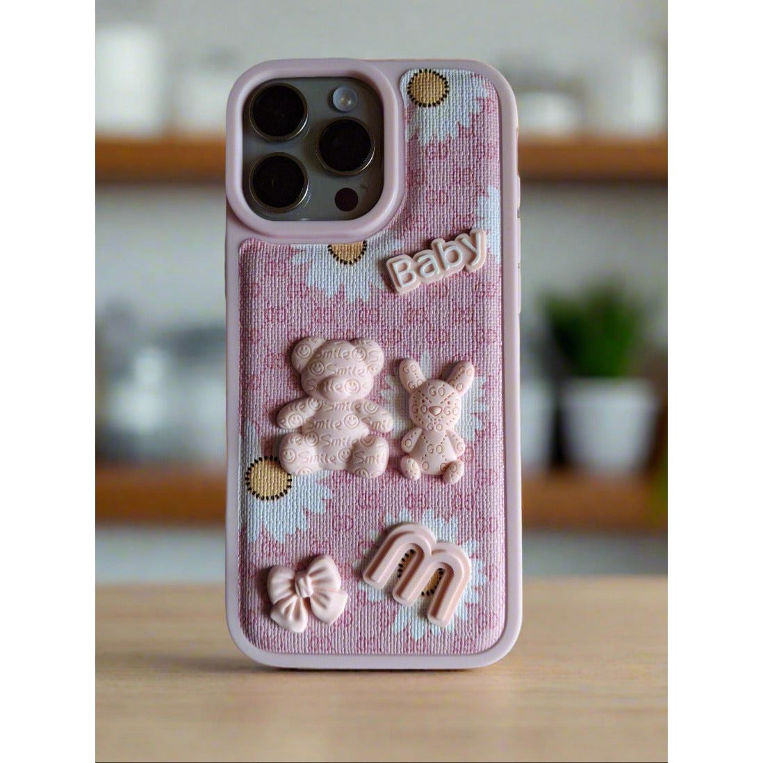 iPhone 16 Pro Max Pink Baby Bear TPU Case - Stylish Protection