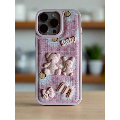 iPhone 16 Pro Max Pink Baby Bear TPU Case - Stylish Protection