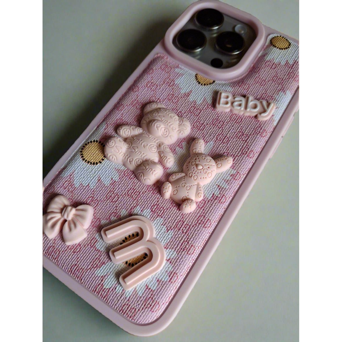 iPhone 16 Pro Max Pink Baby Bear TPU Case - Stylish Protection
