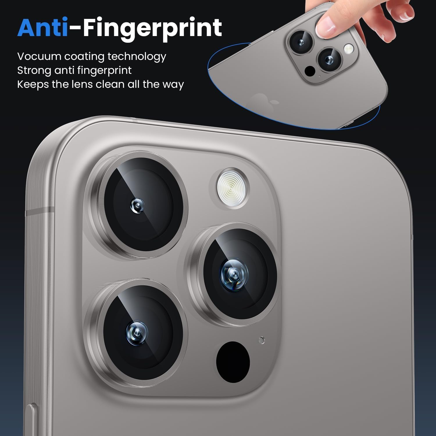 IPhone 16 Pro Max/Iphone 16 Pro Camera Lens Protector - [Original Shooting Model] Shatterproof Ultra HD Tempered Metal Glass Camera Screen Protector Cover