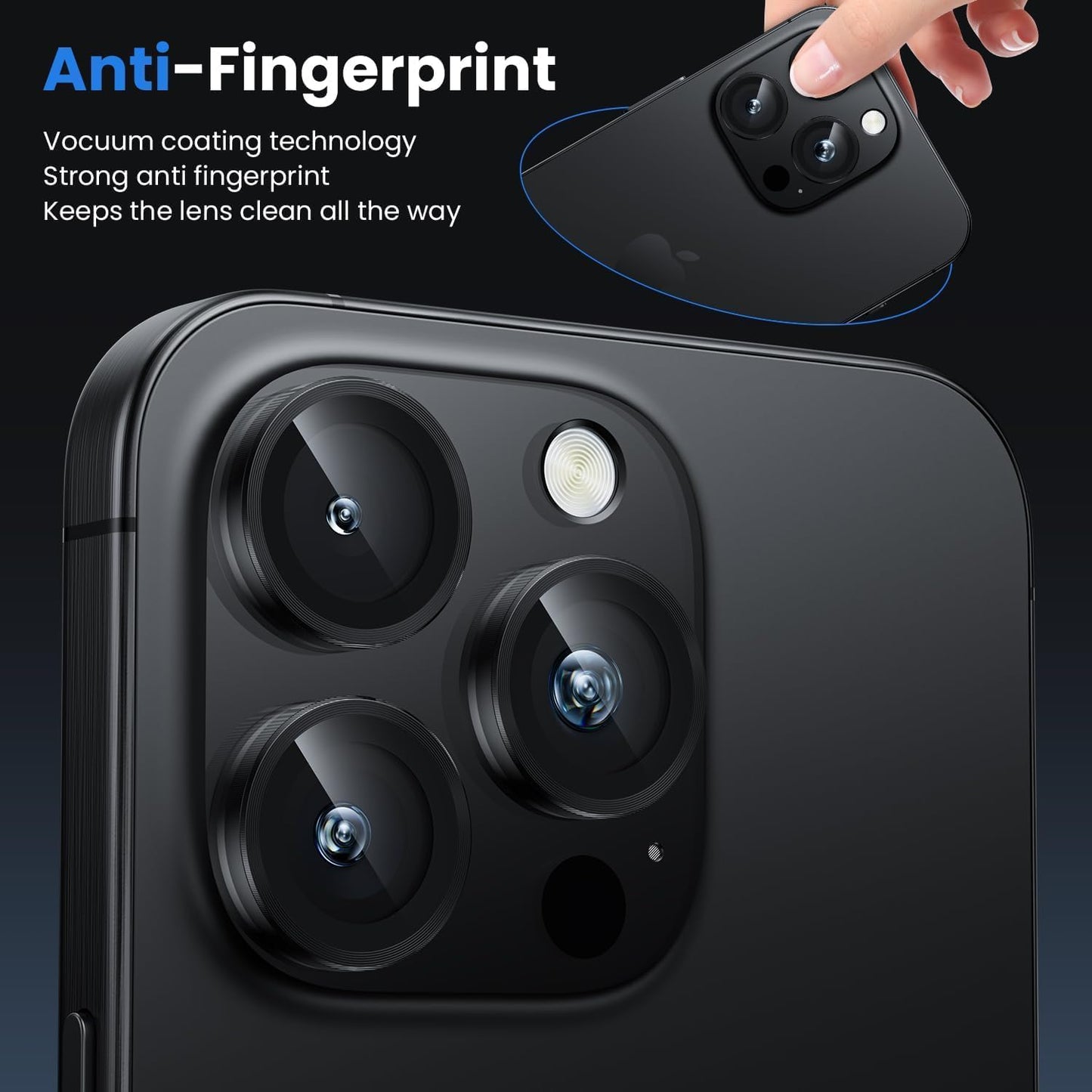 IPhone 16 Pro Max/Iphone 16 Pro Camera Lens Protector - [Original Shooting Model] Shatterproof Ultra HD Tempered Metal Glass Camera Screen Protector Cover
