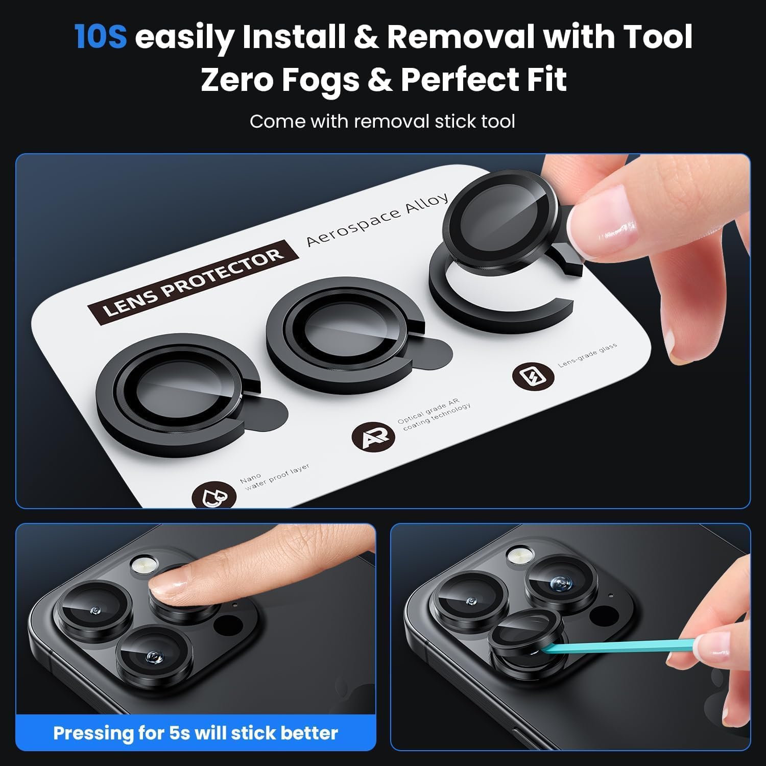 IPhone 16 Pro Max/Iphone 16 Pro Camera Lens Protector - [Original Shooting Model] Shatterproof Ultra HD Tempered Metal Glass Camera Screen Protector Cover