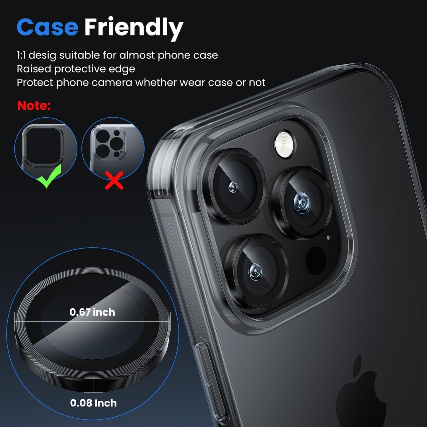 IPhone 16 Pro Max/Iphone 16 Pro Camera Lens Protector - [Original Shooting Model] Shatterproof Ultra HD Tempered Metal Glass Camera Screen Protector Cover