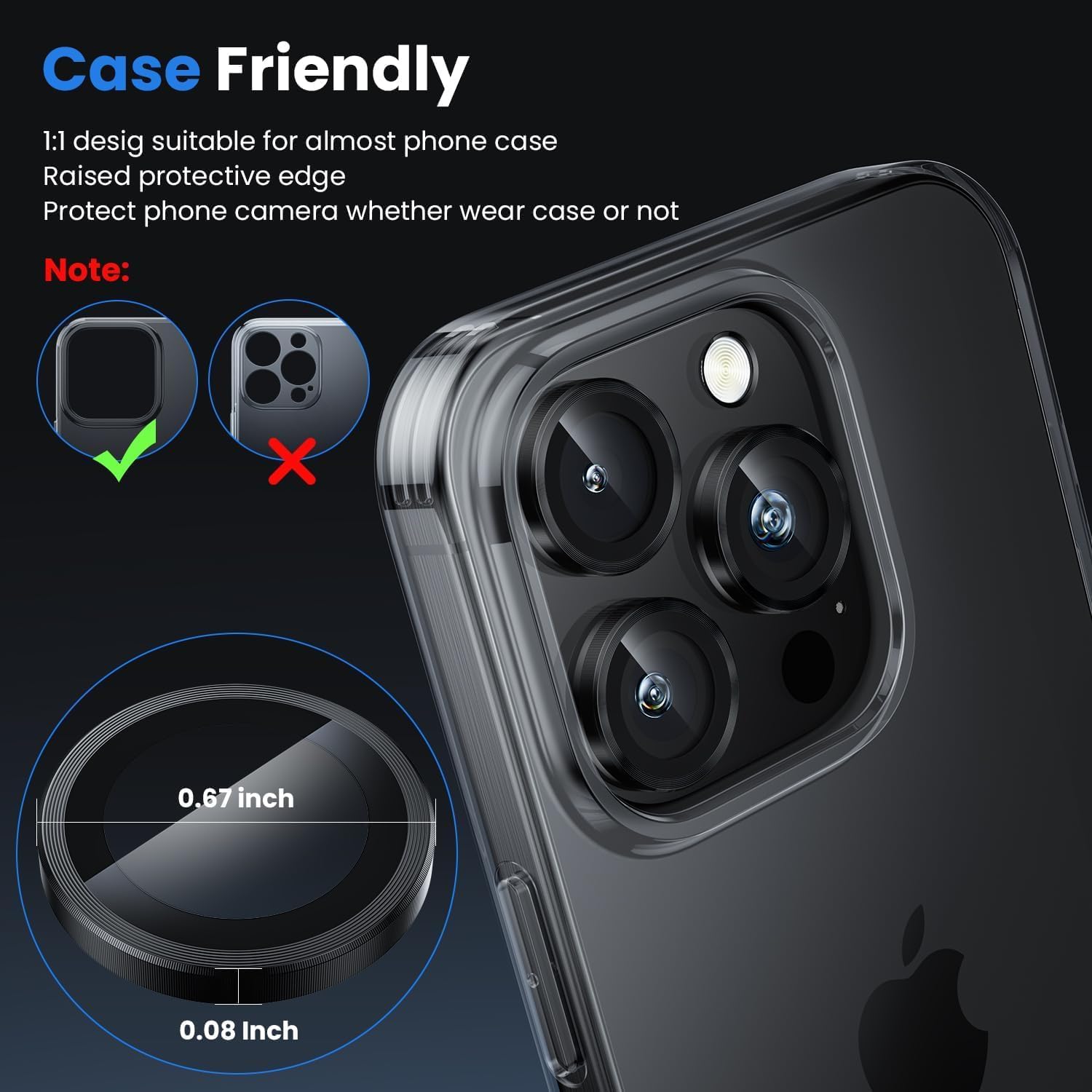 IPhone 16 Pro Max/Iphone 16 Pro Camera Lens Protector - [Original Shooting Model] Shatterproof Ultra HD Tempered Metal Glass Camera Screen Protector Cover