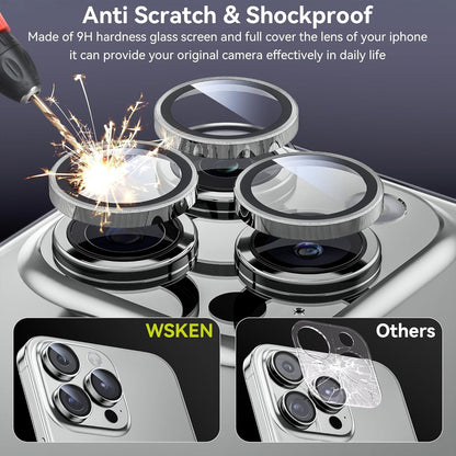 IPhone 16 Pro Max/Iphone 16 Pro Camera Lens Protector - [Original Shooting Model] Shatterproof Ultra HD Tempered Metal Glass Camera Screen Protector Cover