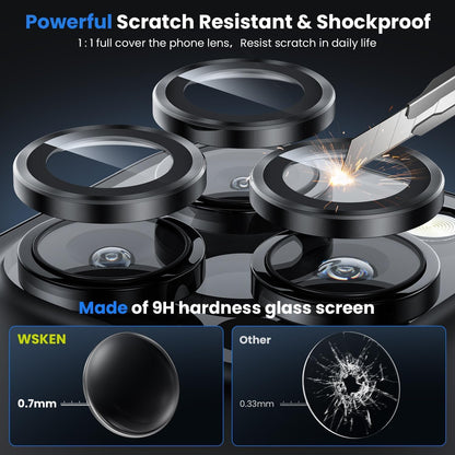 IPhone 16 Pro Max/Iphone 16 Pro Camera Lens Protector - [Original Shooting Model] Shatterproof Ultra HD Tempered Metal Glass Camera Screen Protector Cover