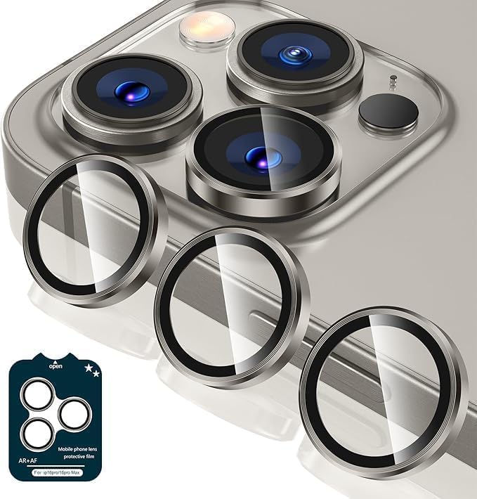 IPhone 16 Pro Max/Iphone 16 Pro Camera Lens Protector - [Original Shooting Model] Shatterproof Ultra HD Tempered Metal Glass Camera Screen Protector Cover