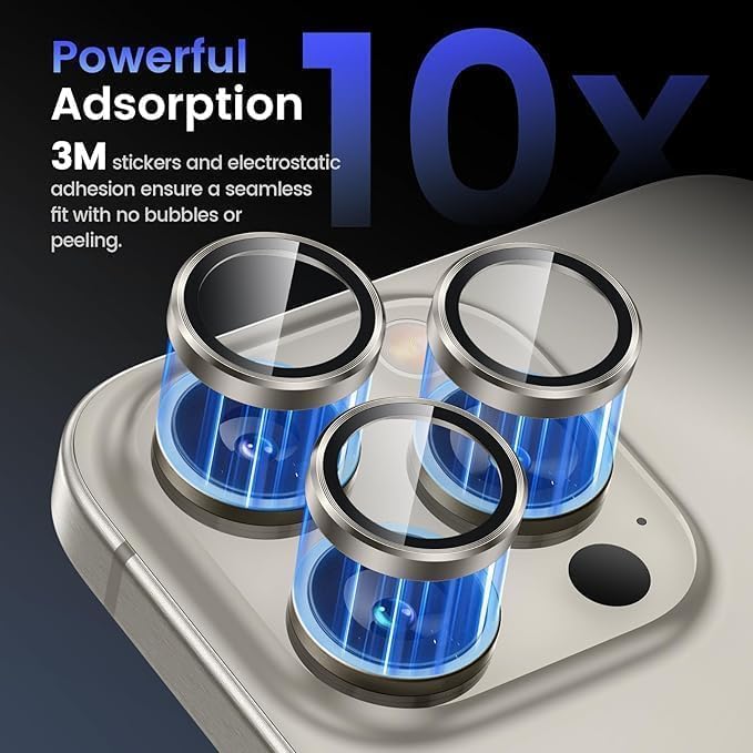 IPhone 16 Pro Max/Iphone 16 Pro Camera Lens Protector - [Original Shooting Model] Shatterproof Ultra HD Tempered Metal Glass Camera Screen Protector Cover