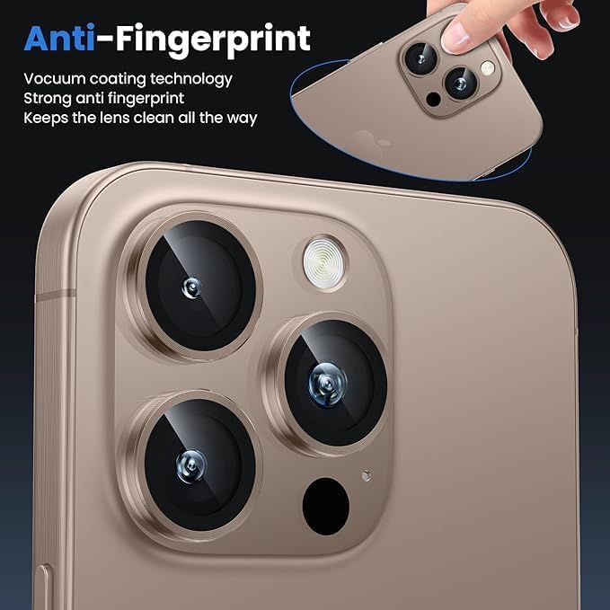IPhone 16 Pro Max/Iphone 16 Pro Camera Lens Protector - [Original Shooting Model] Shatterproof Ultra HD Tempered Metal Glass Camera Screen Protector Cover