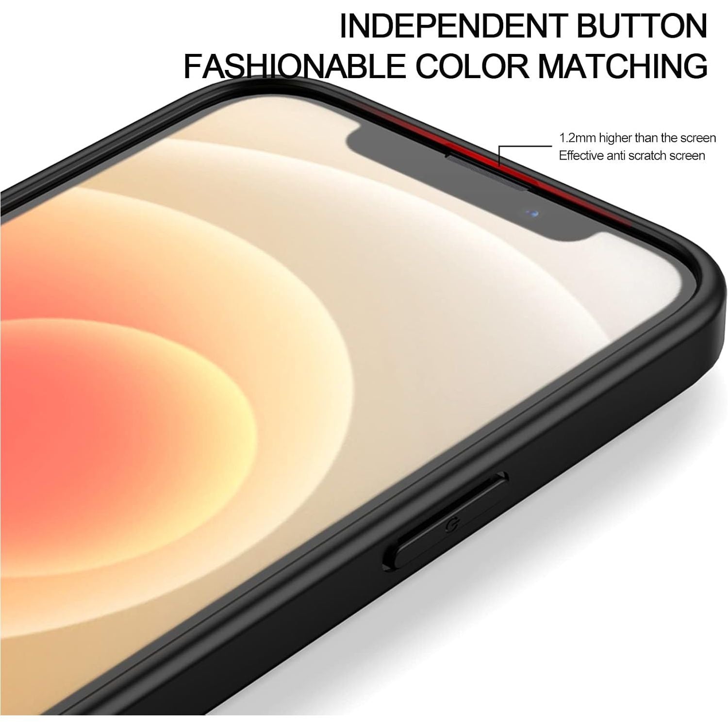 JUMOO Black Soft TPU Bumper Hard PC Case Shockproof Cover for iPhone