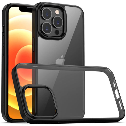 JUMOO Black Soft TPU Bumper Hard PC Case Shockproof Cover for iPhone