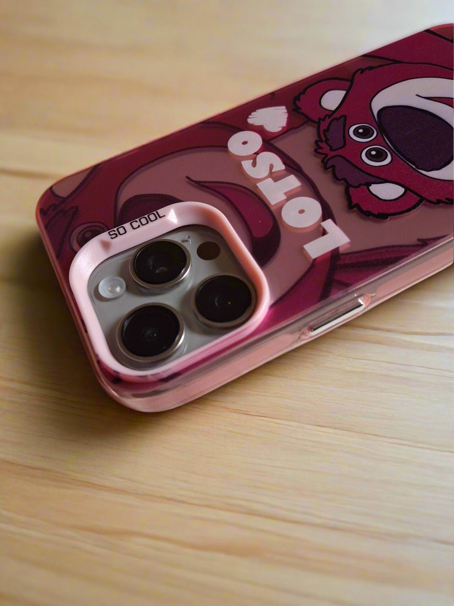 Lotso Toy Story Solid Durable iPhone 15 Pro Max case Pink