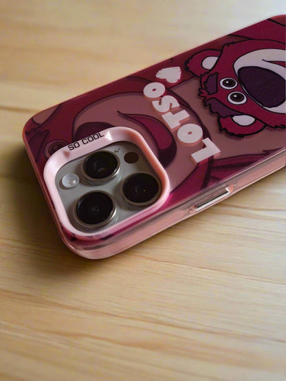 Lotso Toy Story Solid Durable iPhone 15 Pro Max case Pink