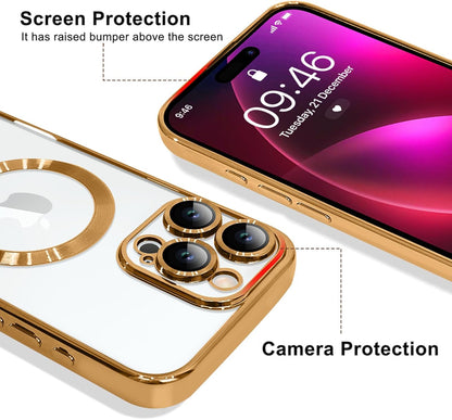 Magnetic Case for iPhone 16 Pro Soft TPU Anti-Scratch Shockproof Protective Slim Clear Case - Black