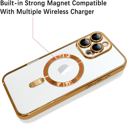 Magnetic Case for iPhone 16 Pro Soft TPU Anti-Scratch Shockproof Protective Slim Clear Case - Black