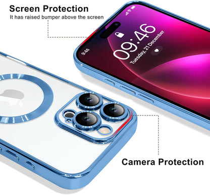 Magnetic Case for iPhone 16 Pro Soft TPU Anti-Scratch Shockproof Protective Slim Clear Case - Black